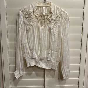 Anthropologie Ivory Lace Women's Blouse